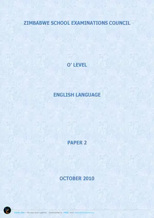 2010 ZIMSEC GCE O-Level English Paper 2 June Session - Preview