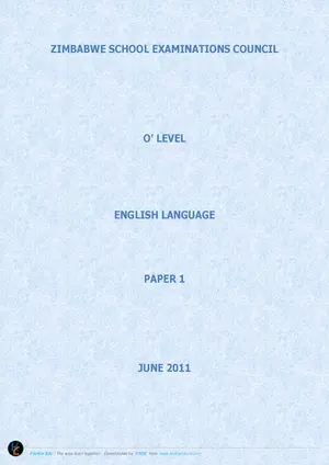 2011 ZIMSEC GCE O-Level English Paper 1 June Session - Preview
