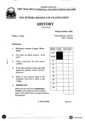 2011 MANEB JCE History - Preview