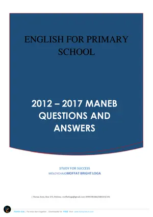 2012-2017 English MANEB MCQs (Question & Answers) Pamphlets by Moffat Loga - Preview