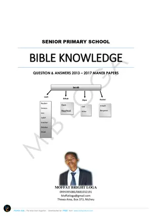 2013-2017 MANEB PSLCE (Standard 5-8) Bible Knowledge Questions and Model Answers by Moffat Loga - Preview