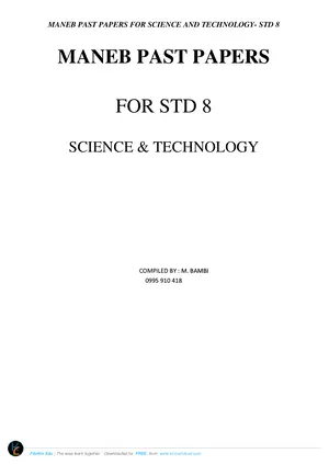 2013-2020 Science and Technology MANEB Papers Compiled by Bambi - Preview