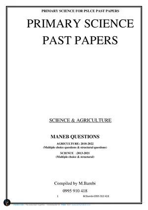 2018-2022 Primary Science MANEB Papers by Bambi - Preview