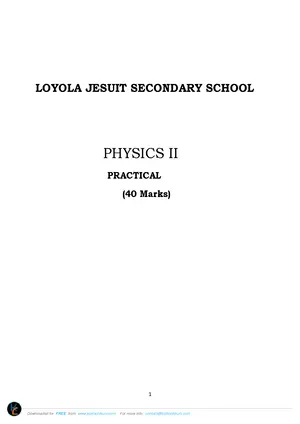 2021 Loyola Jesuit MSCE Physics Paper II - Preview