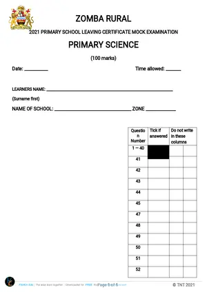 2021 Zomba Rural Primary Science - Preview