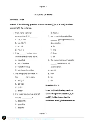 2022 Loyola Jesuit JCE English Paper I - Preview
