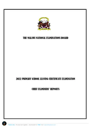 2022 MANEB PSLCE Chief Examiners Reports All subjects in 1 - Preview