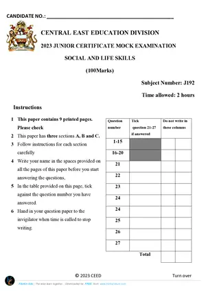 2023 CEED JCE Social and Life Skills - Preview