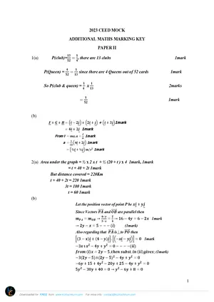 2023 CEED MSCE Additional Mathematics Paper II with answers - Preview