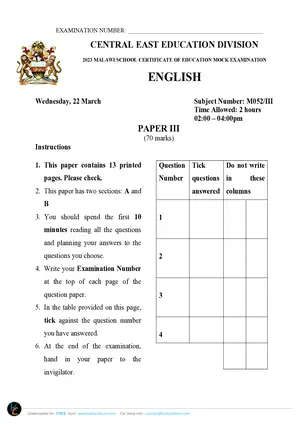 2023 CEED MSCE English Paper III - Preview