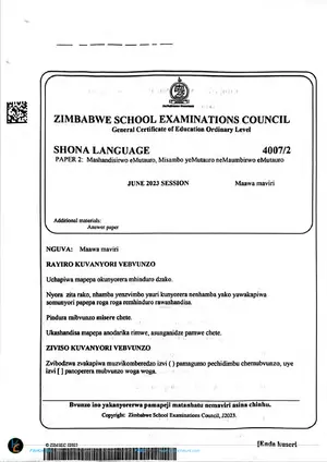 2023 ZimSEC GCE O-Level Shona Language Paper 2 June Session - Preview