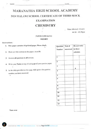 2024 MSCE Maranatha High School Chemistry I - Preview