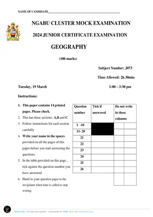 2024 Ngabu JCE Geography Mock Paper - Preview
