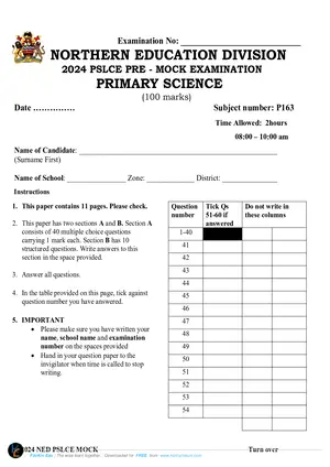 2024 Pre NED Primary Sciences - Preview