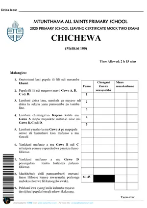 2025 Mtunthama All Saints PSLCE Chichewa - Preview