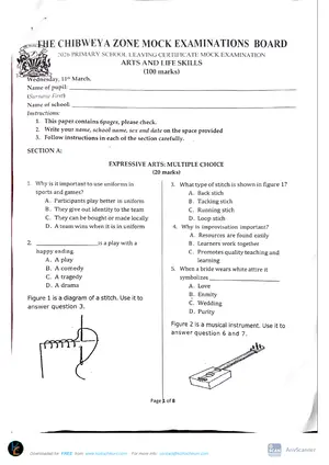 2026 Chibweya Zone PSLCE Arts and Life Skills Mock - Preview