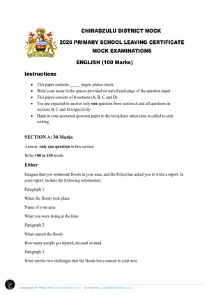 2026 Chiradzulu District PSLCE English Mock - Preview