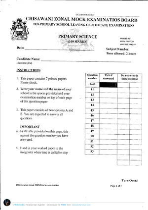 2026 Chisawani Zone Primary Science - Preview