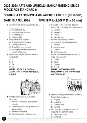 2026 Kasungu District PSLCE Arts and Life Skills KADEB Mock Paper with Answers - Preview