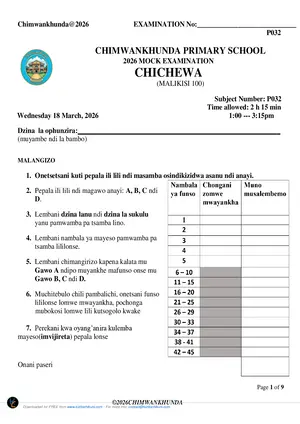 2026 Chimwankhunda Chichewa Mock - Preview