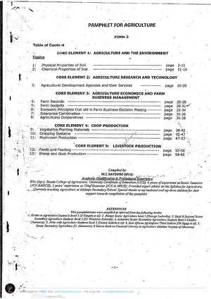 Agriculture Form 3 by MC Kayembe - Preview