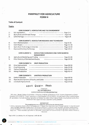 Agriculture Form 4 MC Kayembe - Preview