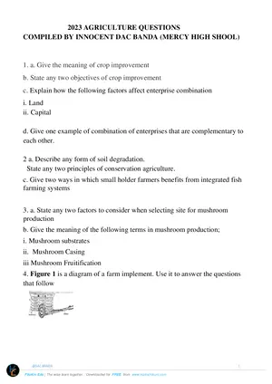 Agriculture Questions by Mr Banda - Preview