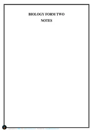 Biology Form 2 Notes - Preview
