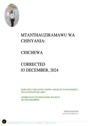 Chichewa - Matanthauzo a Mawu Ovuta - Msonthi - December 2024 - Preview