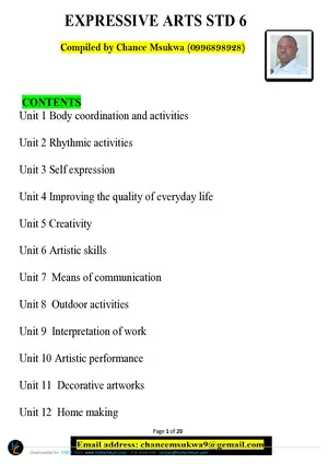 EXPRESSIVE ARTS STD 6 Study Guide by Chancy Msukwa - Preview