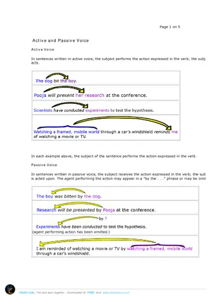 English Active and Passive Voice Rules - Preview