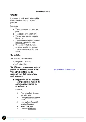 English Phrasal Verbs Compiled by Joseph Tcha Makunganya - Preview