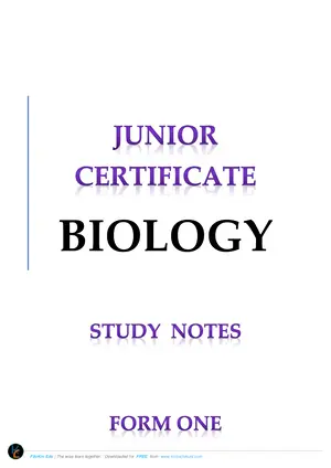 Form 1 Biology Study Notes - Preview