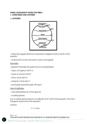 Form 2 Geography Notes by KR Kondowe - Preview