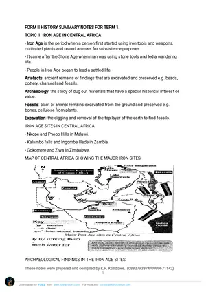 Form 2 History by KR Kondowe - Preview