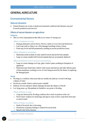 Form 4 Agriculture Notes by R Nyakabawi - Preview