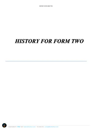 History Form 2 Notes by Chimwemwe Phambala - Preview