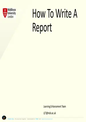 How To Write A Report Presentation - Preview
