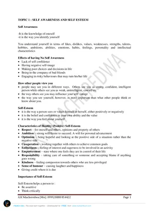 JCE Life Skills Notes by AK Ndacheredwa - Preview
