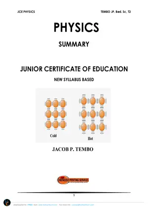 JCE Physics Pamphlets 1 & 2 by Tembo JP - Preview
