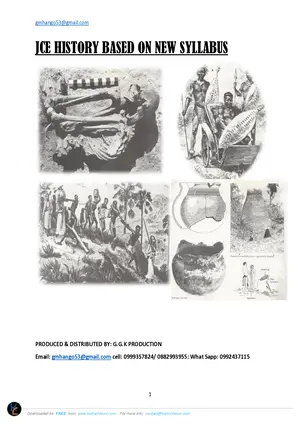Junior Secondary JCE History Notes by G Mhango - Preview