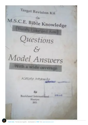Katoto Mtambo MSCE Bible Knowledge (2011 Edition) - Preview
