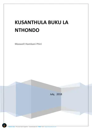 Kusanthula Buku La Nthondo by Maxwell Hambani Phiri - Preview