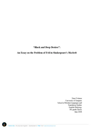 MSCE English Essay on Macbeth's Evil - Preview