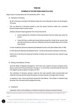 MSCE History Form 4 Study Notes by Ntaukira - Preview