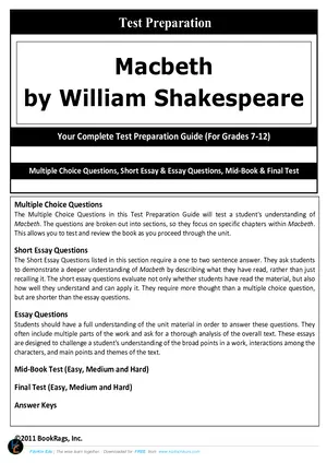 MSCE Macbeth Test Preparations - Preview