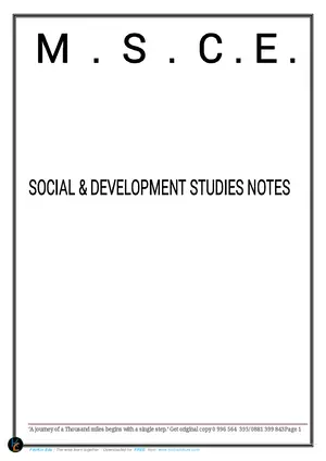 MSCE Social and Development Notes - Preview