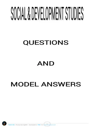 MSCE Social and Development Studies Model Questions and Answers - Preview