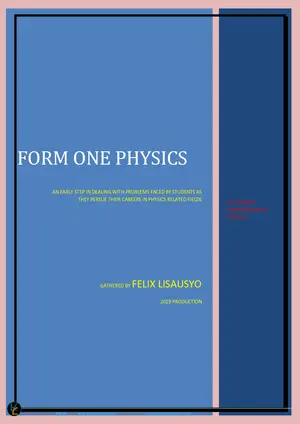 Physics for Form 1 by Felix Lisausyo - Preview