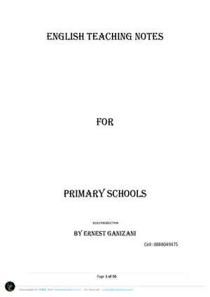 Primary English Teaching Notes - Preview